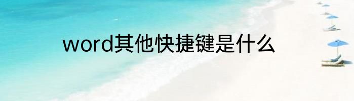 word其他快捷键是什么
