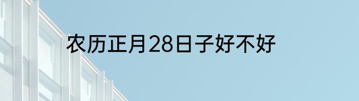农历正月28日子好不好