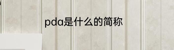 pda是什么的简称