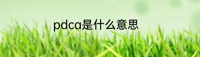 pdca是什么意思