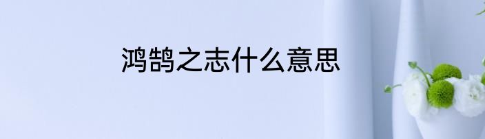 鸿鹄之志什么意思