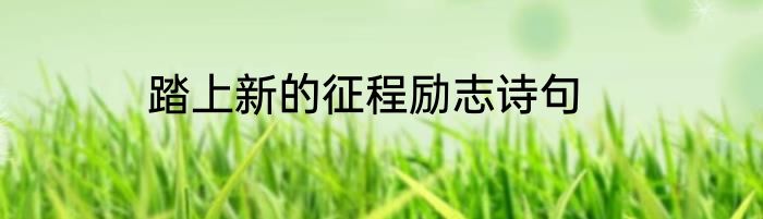 踏上新的征程励志诗句