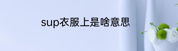 sup衣服上是啥意思