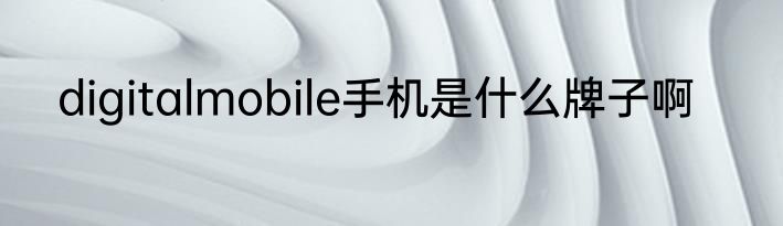 digitalmobile手机是什么牌子啊