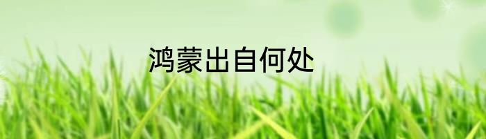 鸿蒙出自何处