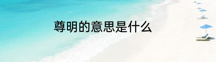 尊明的意思是什么