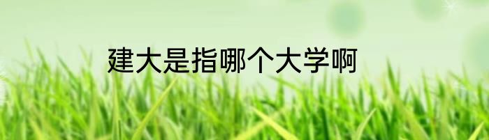 建大是指哪个大学啊