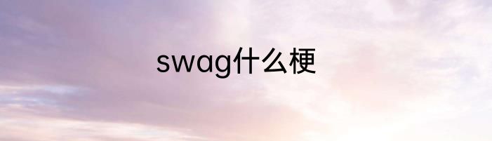 swag什么梗