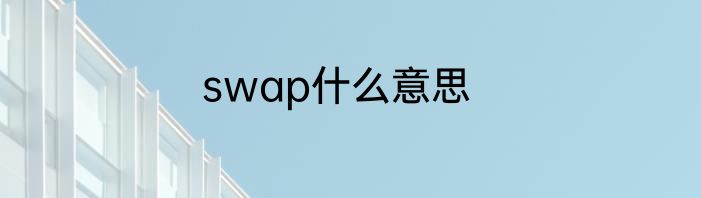 swap什么意思