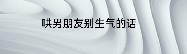 哄男朋友别生气的话