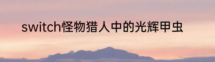 switch怪物猎人中的光辉甲虫