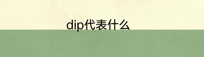 dip代表什么