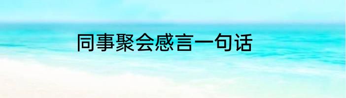 同事聚会感言一句话