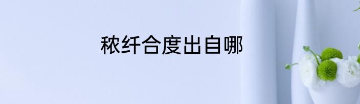 秾纤合度出自哪