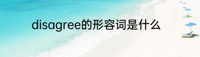 disagree的形容词是什么