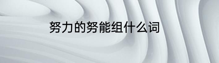 努力的努能组什么词