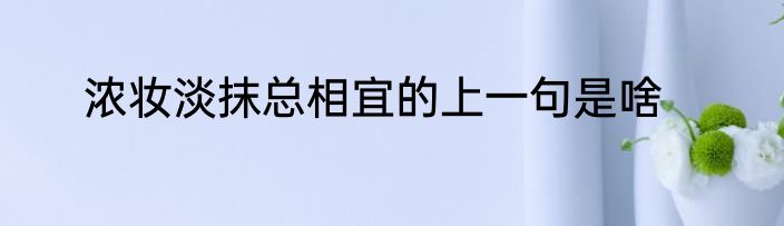 浓妆淡抹总相宜的上一句是啥