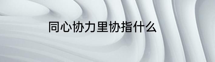 同心协力里协指什么