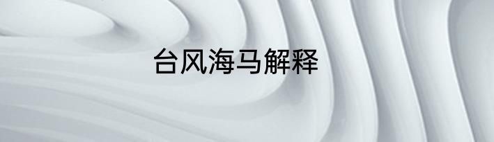 台风海马解释