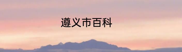 遵义市百科