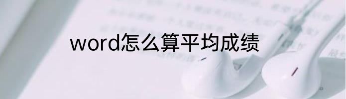 word怎么算平均成绩