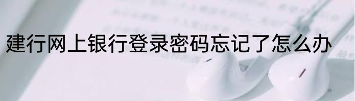 建行网上银行登录密码忘记了怎么办
