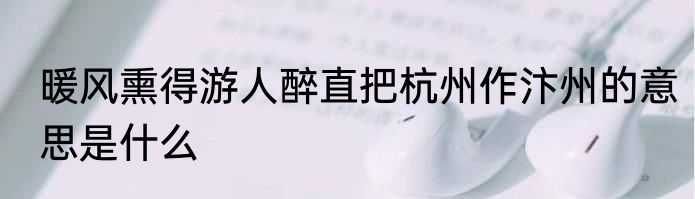 暖风熏得游人醉直把杭州作汴州的意思是什么