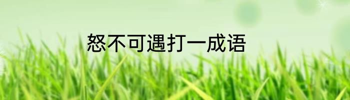 怒不可遇打一成语