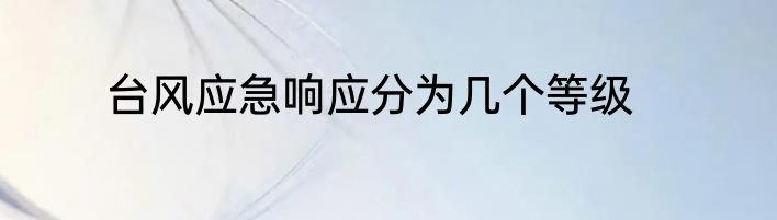 台风应急响应分为几个等级