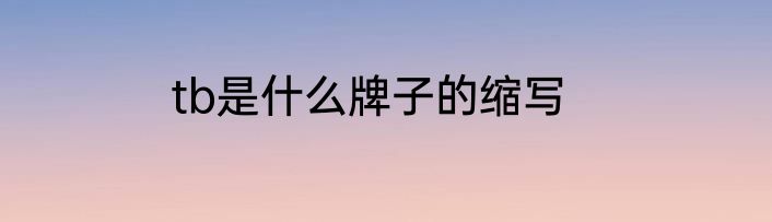 tb是什么牌子的缩写