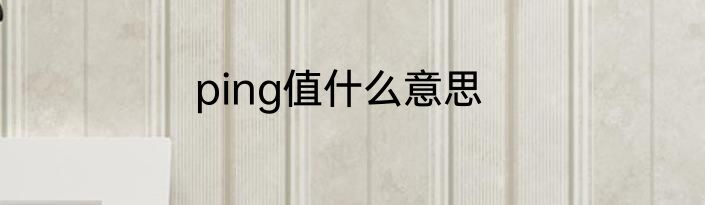 ping值什么意思