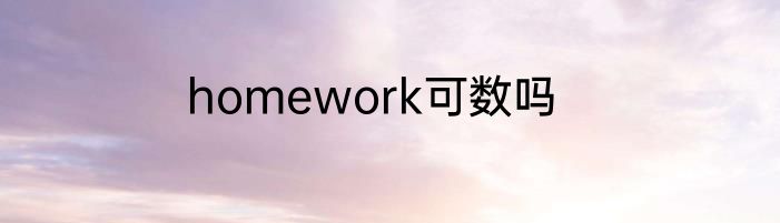 homework可数吗