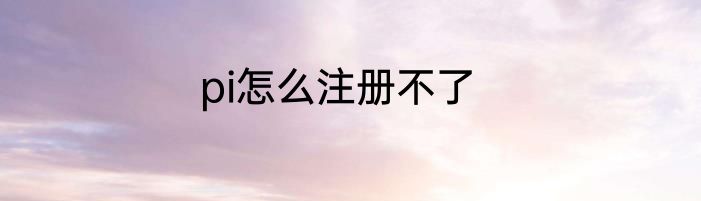 pi怎么注册不了