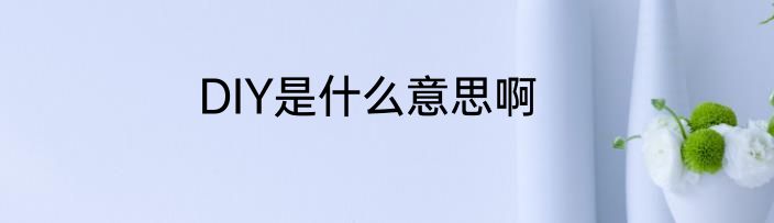 DIY是什么意思啊