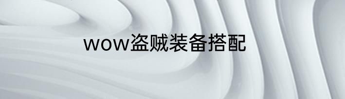 wow盗贼装备搭配
