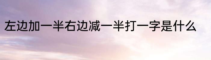左边加一半右边减一半打一字是什么