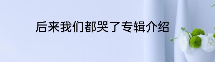后来我们都哭了专辑介绍