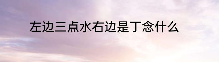 左边三点水右边是丁念什么