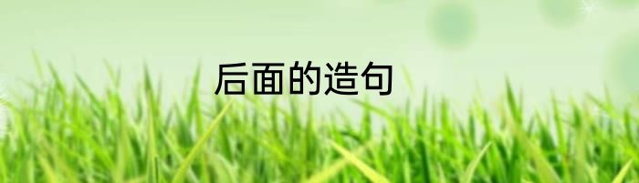 后面的造句