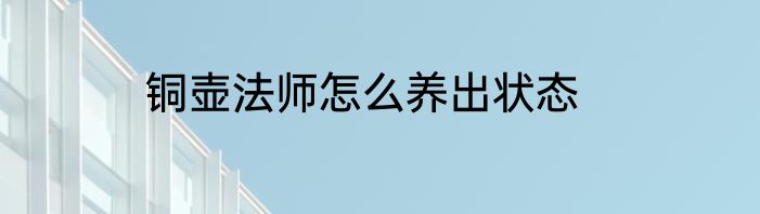 铜壶法师怎么养出状态
