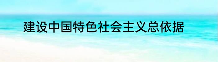 建设中国特色社会主义总依据
