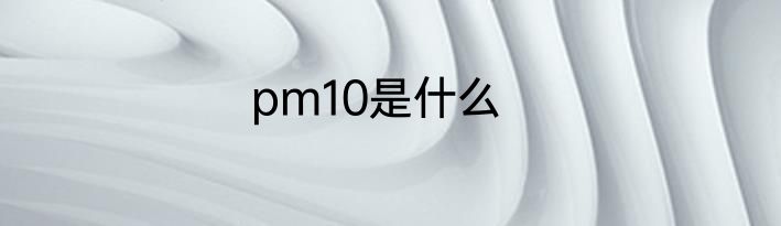 pm10是什么