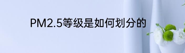PM2.5等级是如何划分的