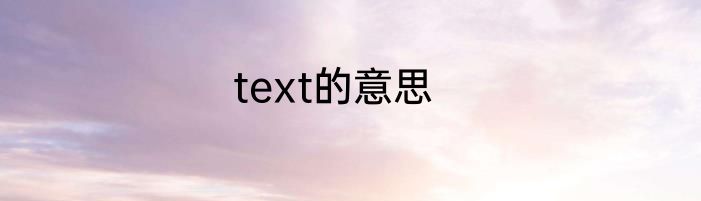 text的意思