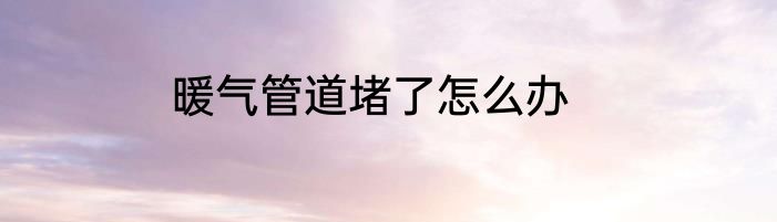 暖气管道堵了怎么办