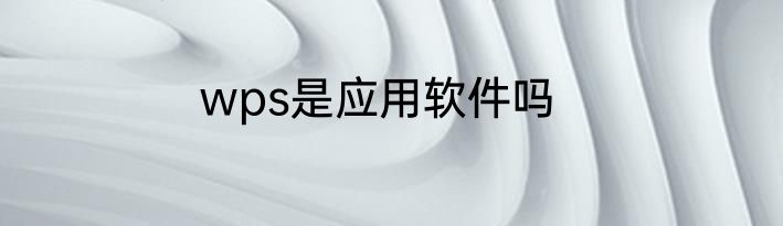 wps是应用软件吗