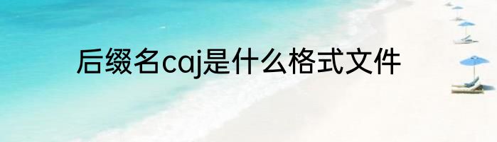 后缀名caj是什么格式文件