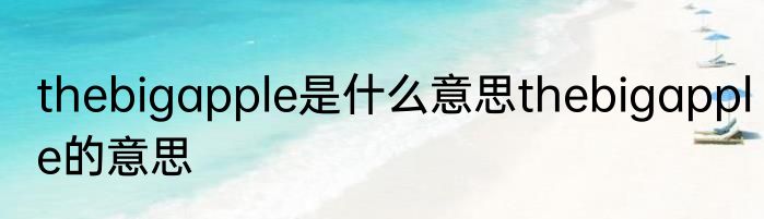 thebigapple是什么意思thebigapple的意思