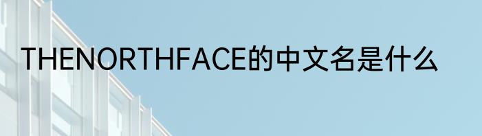 THENORTHFACE的中文名是什么