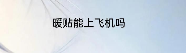 暖贴能上飞机吗